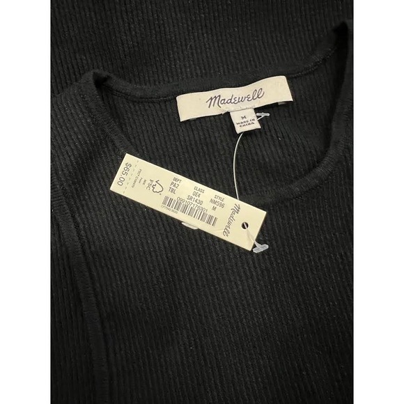 NWT! MADEWELL The Signature Knit Cutaway Sweater‎ Tank BLACK/M